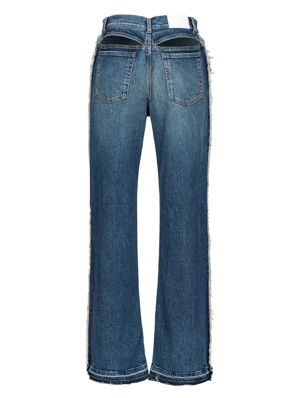 Frayed-Trim Flared Jeans