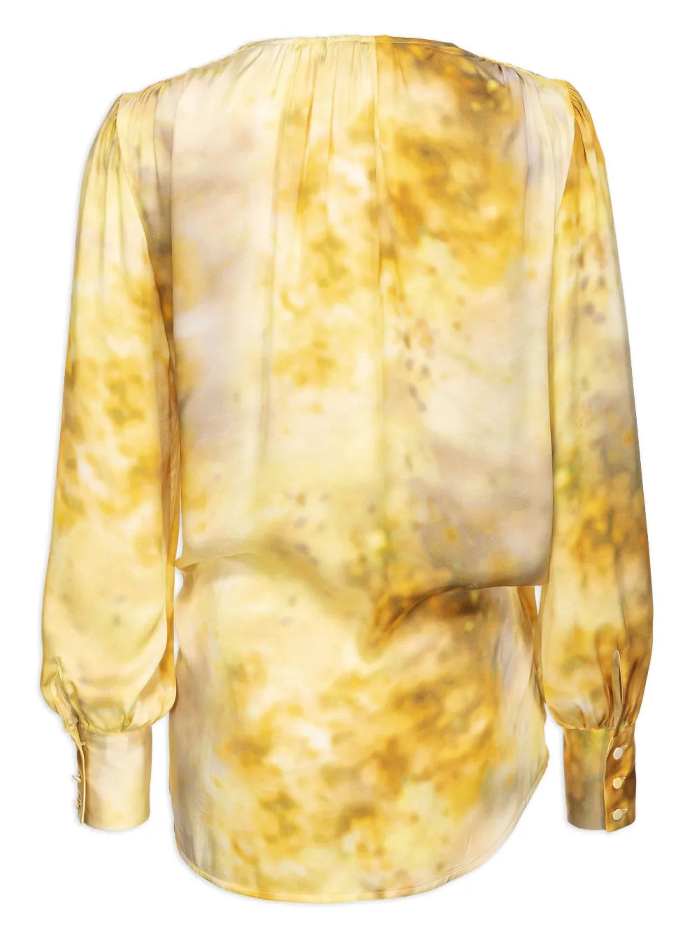 Abstract-Print Wrap Blouse