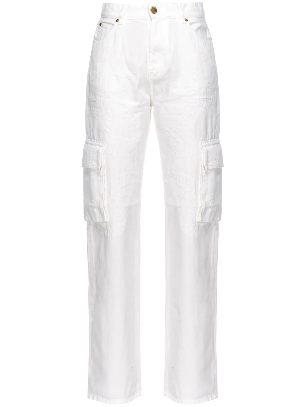 High-Rise Straight-Leg Cargo Jeans