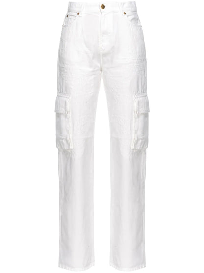 High-Rise Straight-Leg Cargo Jeans