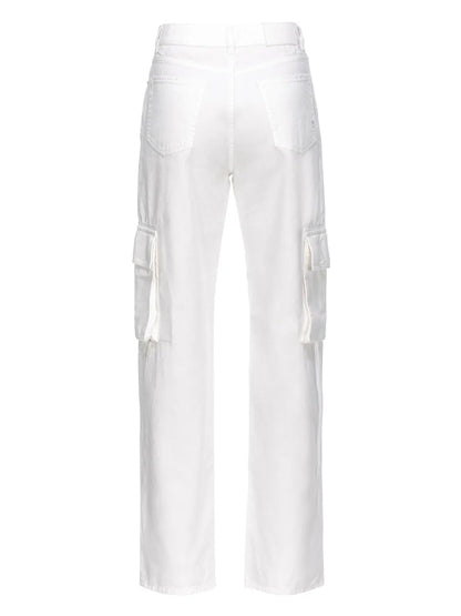 High-Rise Straight-Leg Cargo Jeans