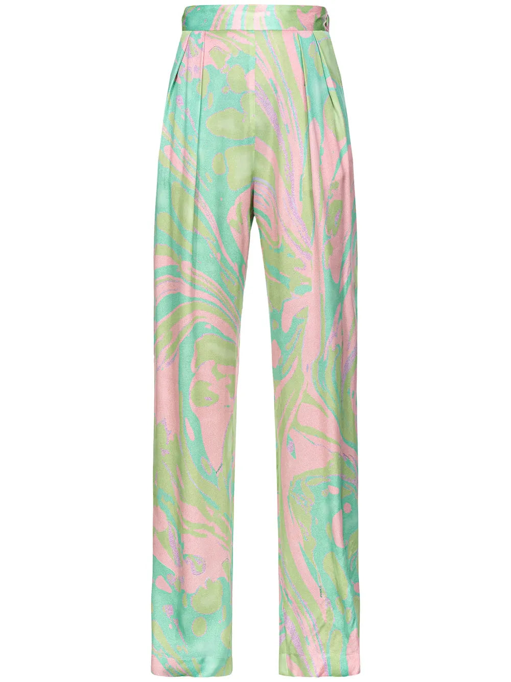 Abstract-Print Straight-Leg Trousers