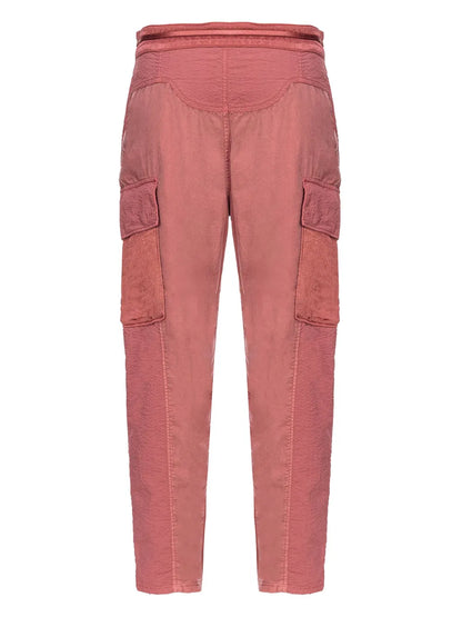 High-Waisted Tapered Cargo Trousers