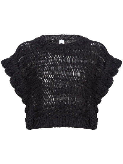Open-Knit Crop Top