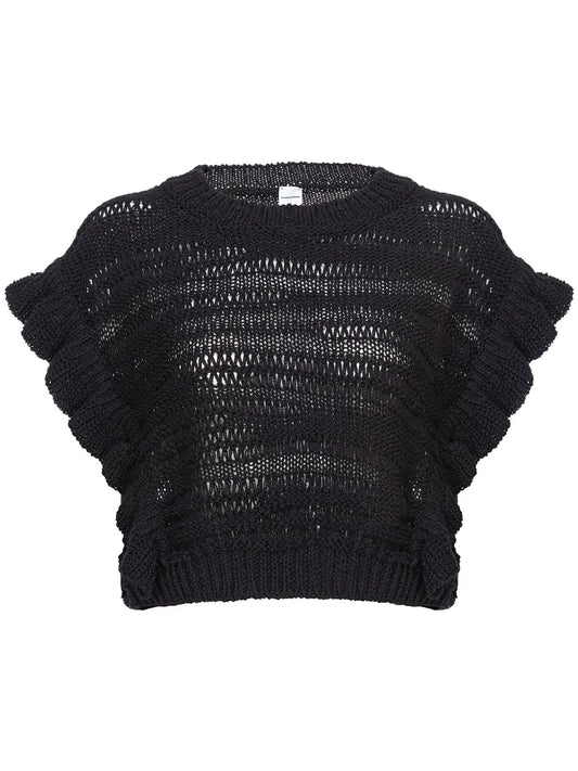 Open-Knit Crop Top