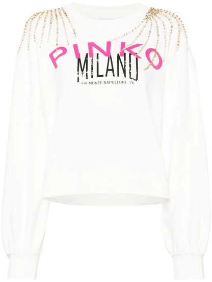 Logo-Print Crystal-Embellished Sweatshirt