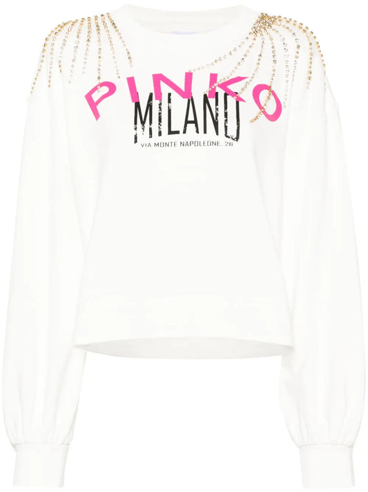 Logo-Print Crystal-Embellished Sweatshirt