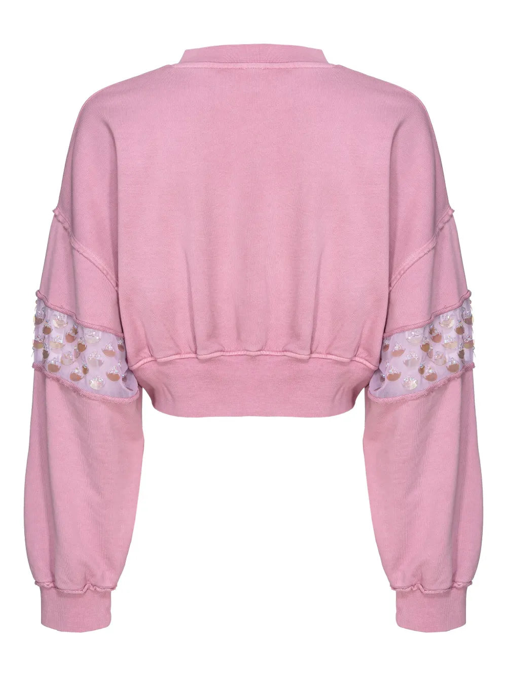 Sequin-Embellished Cropped Sweatshirt