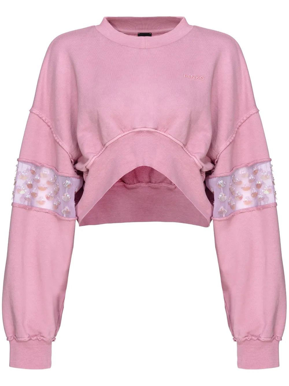 Sequin-Embellished Cropped Sweatshirt