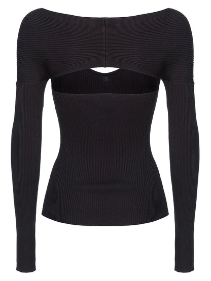Cut-Out Ribbed-Knit Jumper