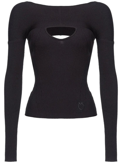 Cut-Out Ribbed-Knit Jumper