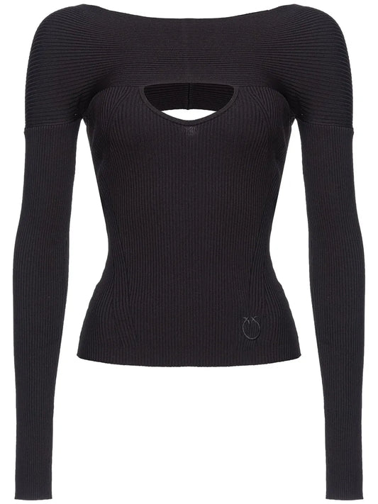 Cut-Out Ribbed-Knit Jumper
