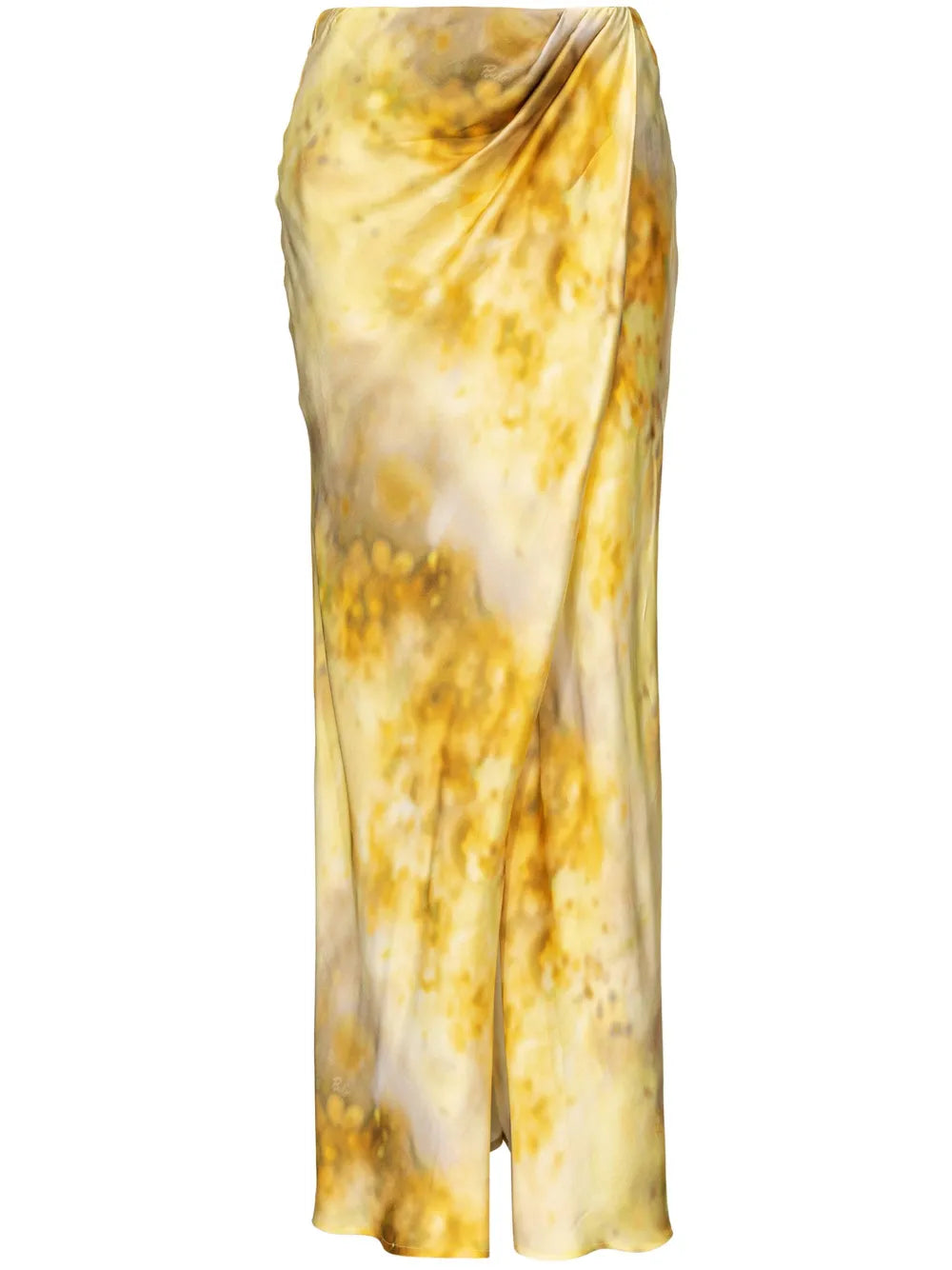 Abstract-Print Draped Skirt
