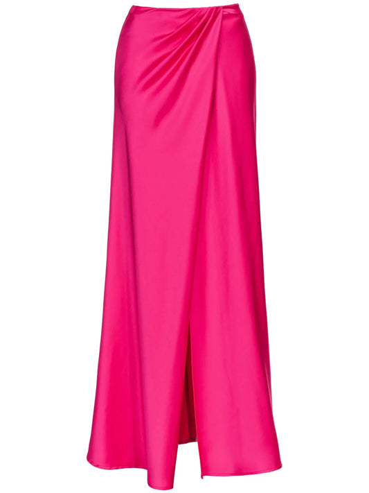 Draped Front-Slit Maxi Skirt