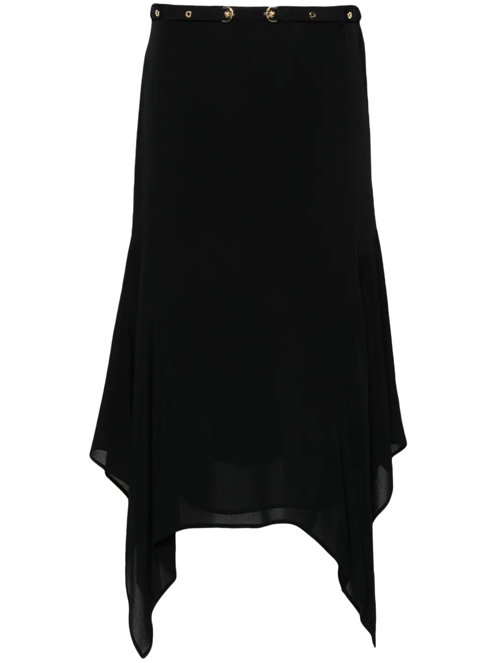 Asymmetric Crepe De Chine Midi Skirt