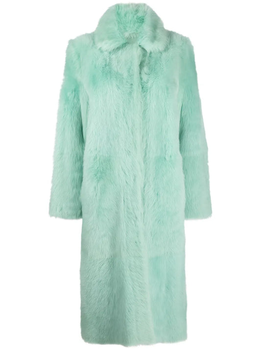 Single-Breasted Shearling Coat