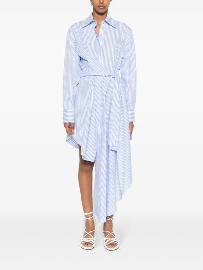 Draped Asymmetric Shirtdress