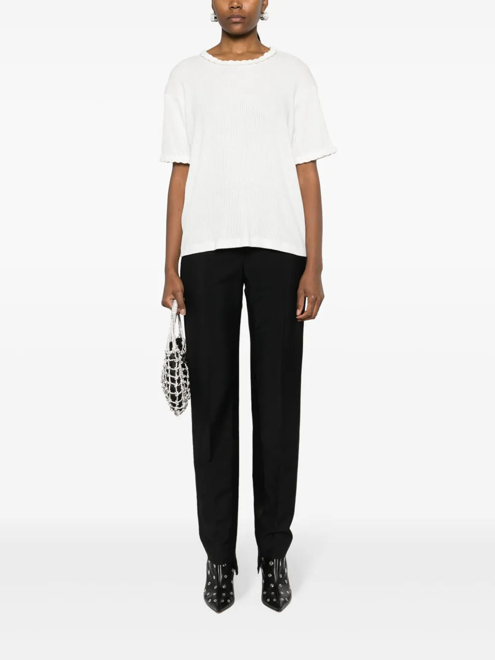 Braid-Detail Cotton T-Shirt
