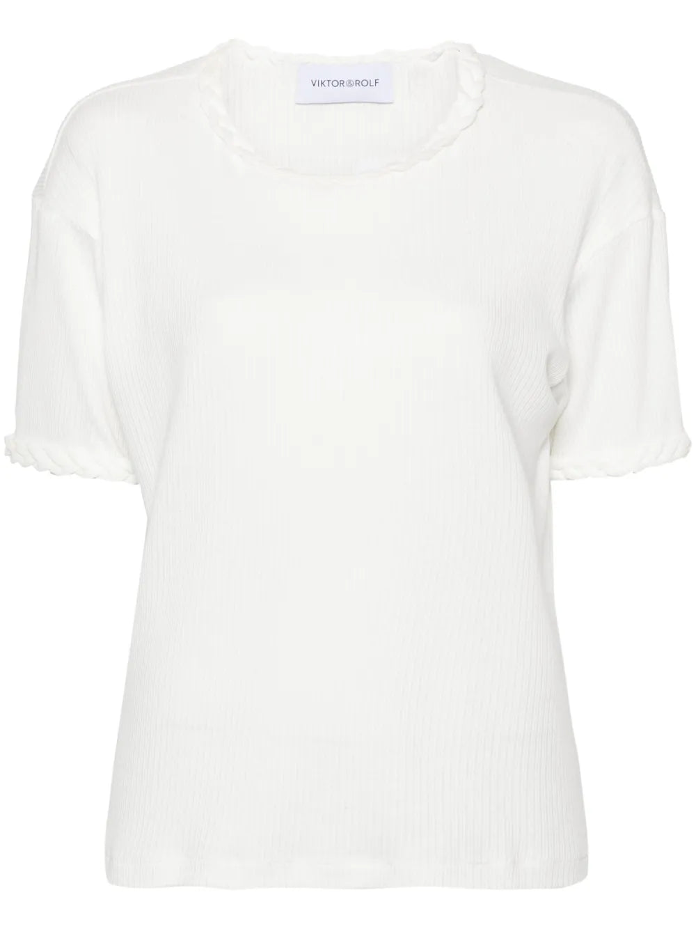 Braid-Detail Cotton T-Shirt
