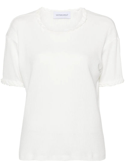 Braid-Detail Cotton T-Shirt