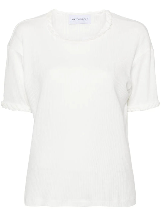 Braid-Detail Cotton T-Shirt