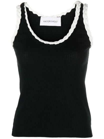 Braid-Detail Cotton Tank Top