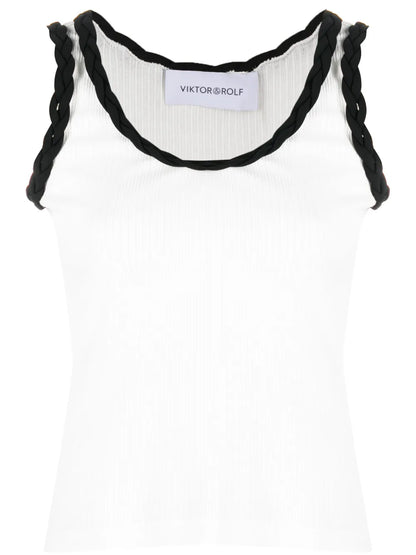 Braid-Detail Cotton Tank Top