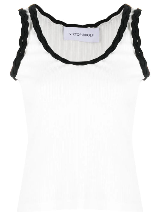 Braid-Detail Cotton Tank Top