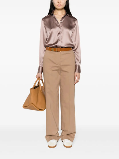 Long-Sleeve Satin Shirt