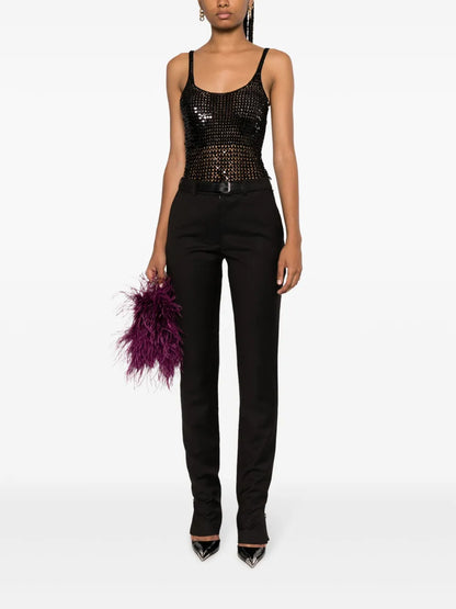 Slim-Cut Belted Trousers