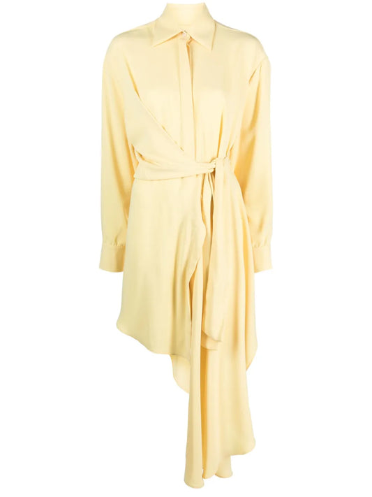 Draped Asymmetric Shirtdress