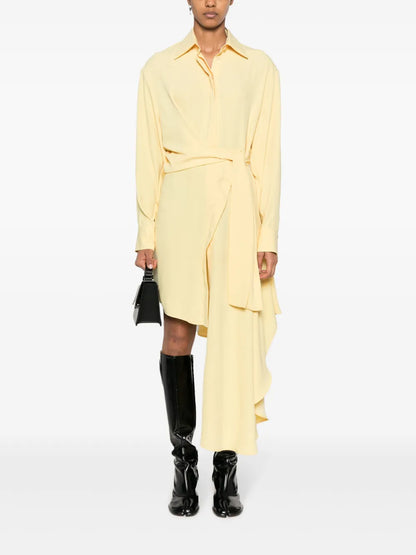 Draped Asymmetric Shirtdress