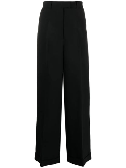 Pressed-Crease Concealed-Fastening Tailored Trousers