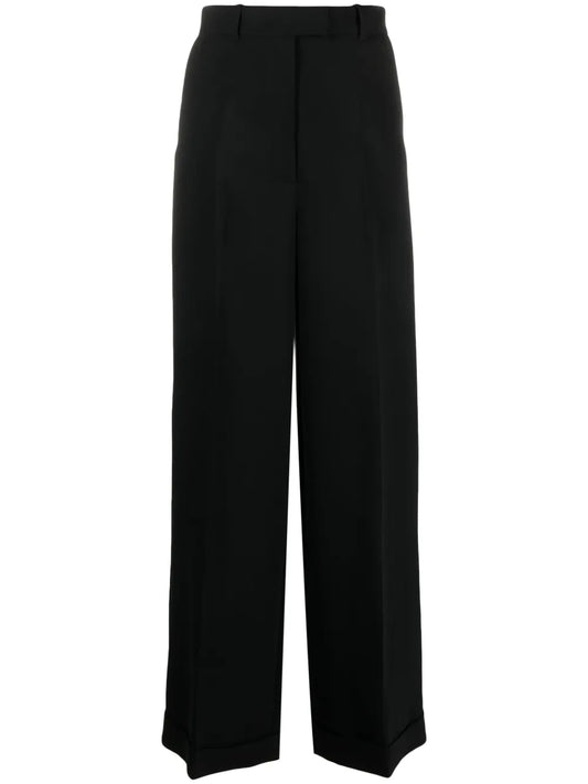 Pressed-Crease Concealed-Fastening Tailored Trousers