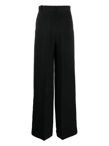 Pressed-Crease Concealed-Fastening Tailored Trousers
