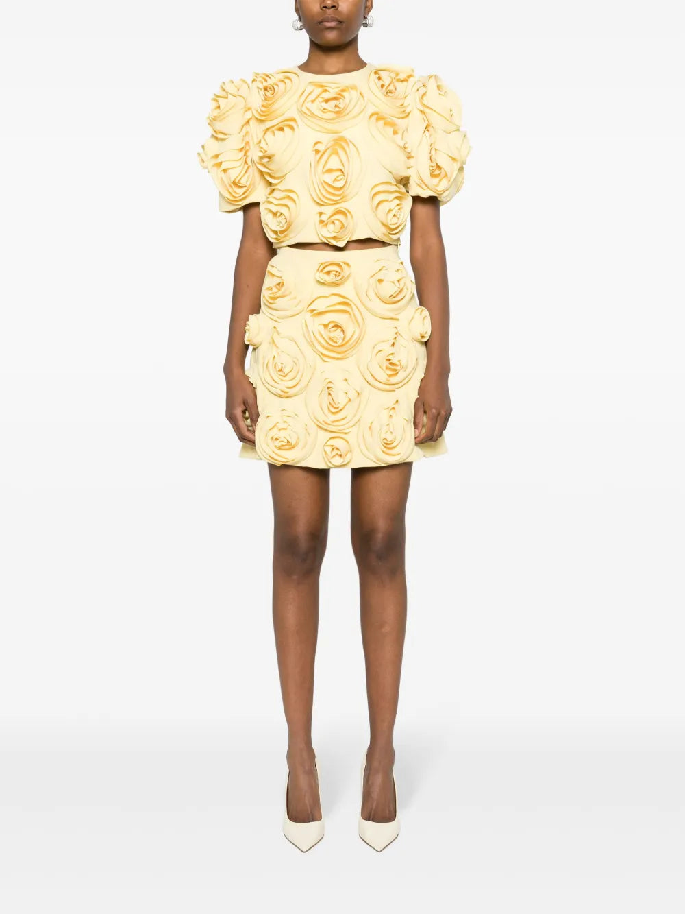 Rose-Appliqué Miniskirt