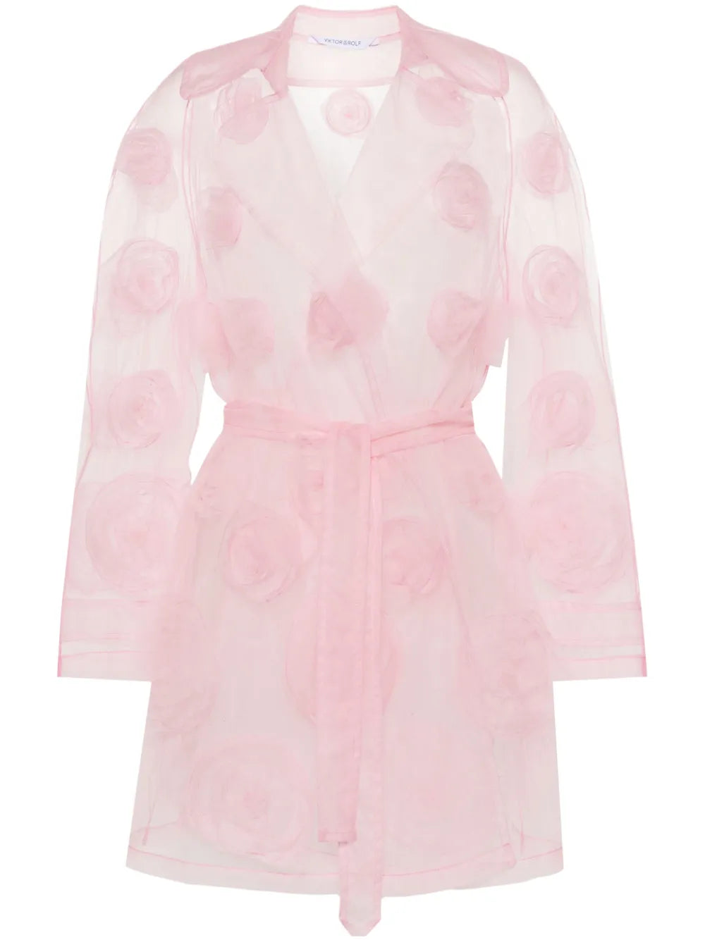 Rose-Appliqué Tule Coat