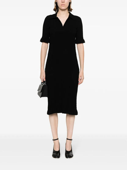 V-Neck Knitted Midi Dress