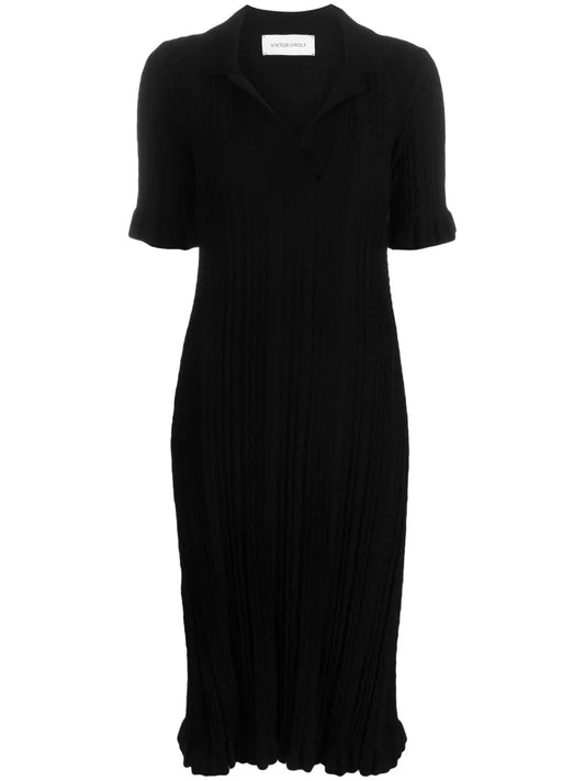 V-Neck Knitted Midi Dress