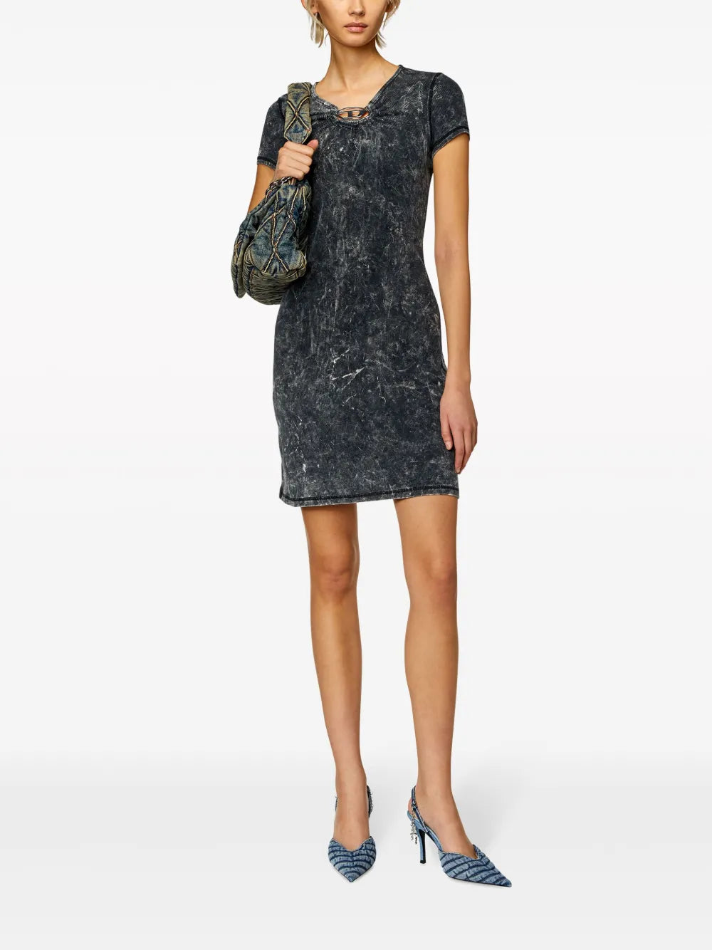 D-Crespe A-Line Denim Dress