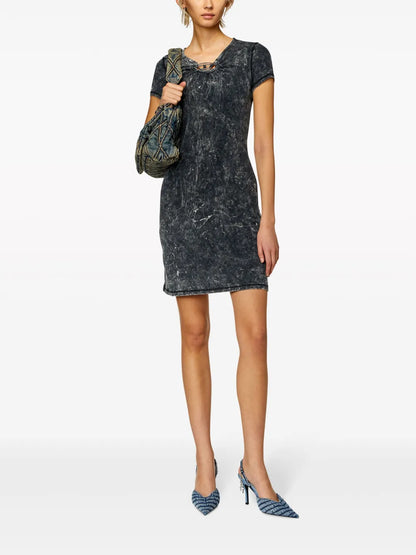 D-Crespe A-Line Denim Dress