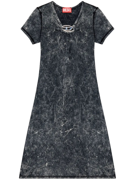 D-Crespe A-Line Denim Dress