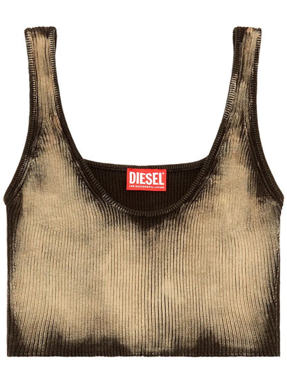 M-Deidra Bleached-Effect Crop Top