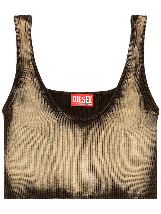 M-Deidra Bleached-Effect Crop Top