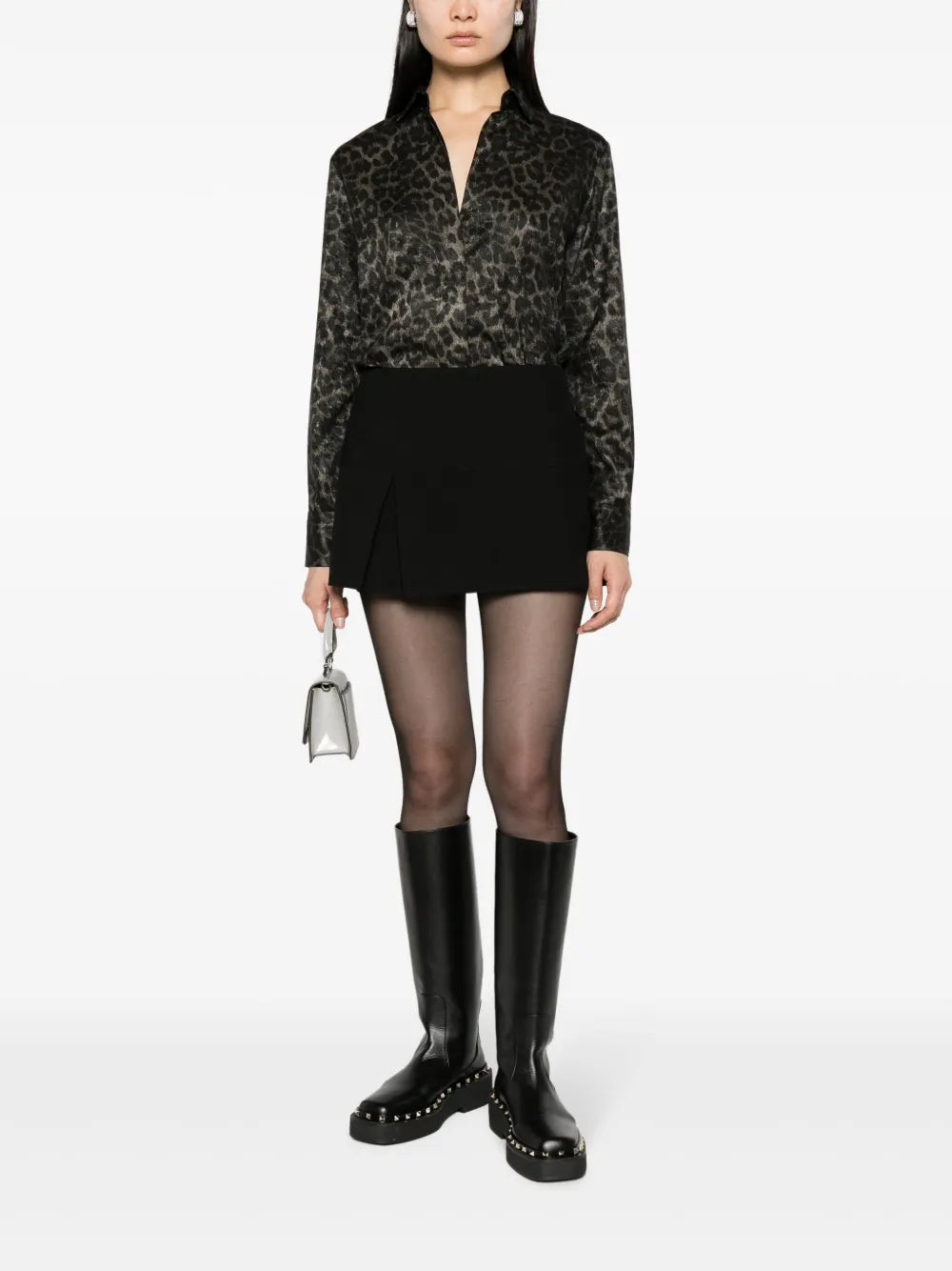 Leopard-Print Satin Shirt