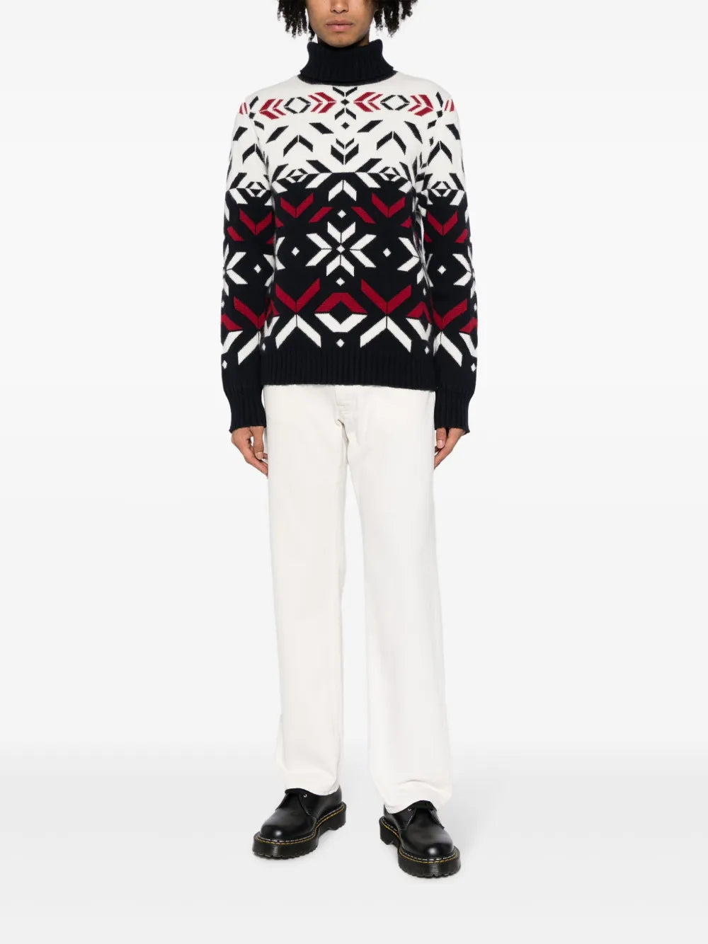 Roll-Neck Intarsia-Knit Jumper