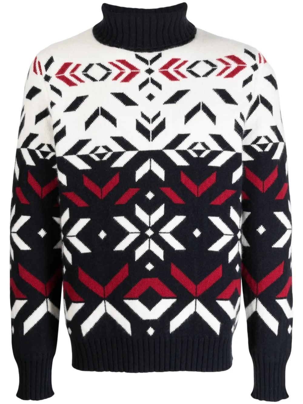 Roll-Neck Intarsia-Knit Jumper