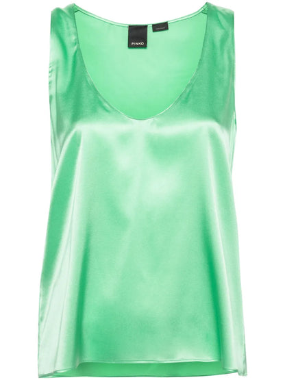 Sleeveless Stretch-Silk Top