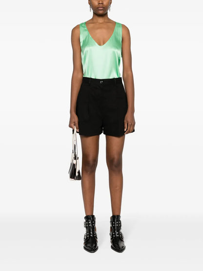 Sleeveless Stretch-Silk Top