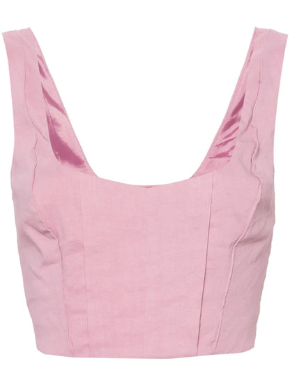 Corset-Style Crop Top